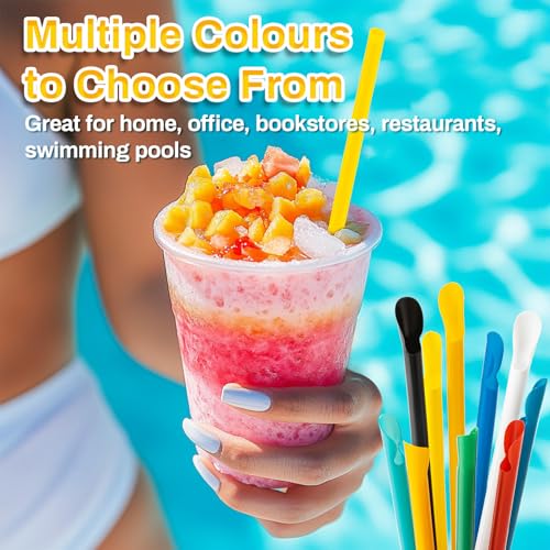 RAINFLOW 60 PCS Pitillos con Cuchara de Plástico miniatura 5