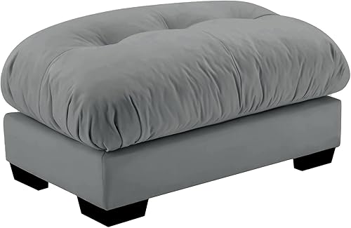 Miniatura 1 de Otomana gris para sofá modular seccional, asiento de tela de terciopelo para sofás seccionales de gran tamaño para sala de estar, dormitorio,