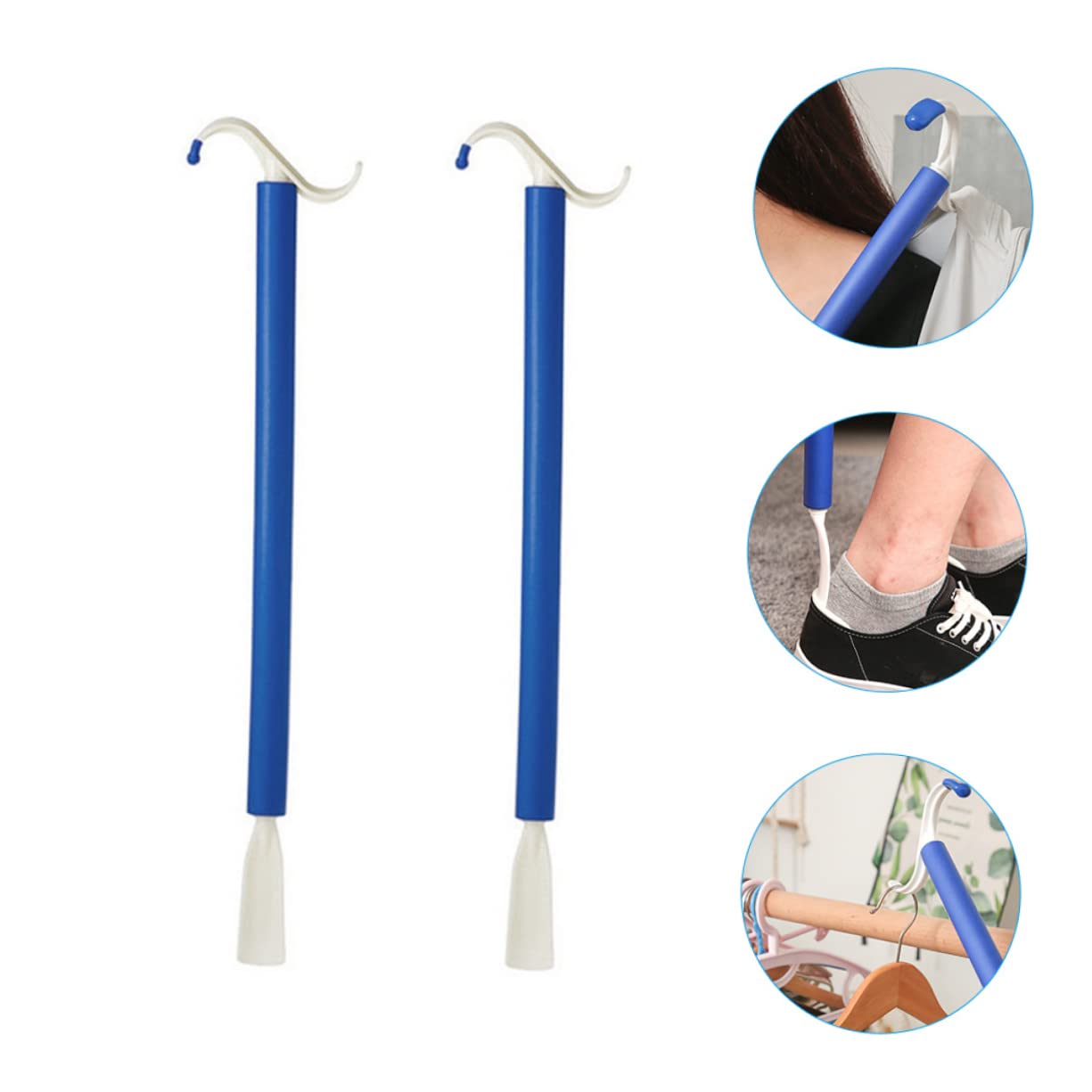 2 Piezas Ayudas para Vestirse Calzador y Bastón para Vestirse Alzazapatos para Discapacitados y Ancianos Silla de Ruedas