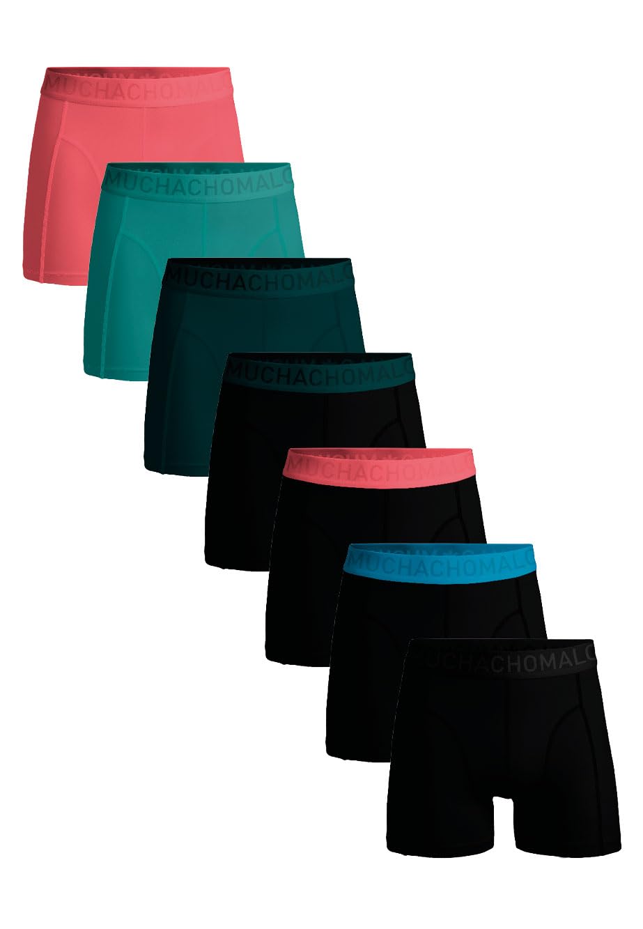 Muchachomalo Calzoncillos para Hombre, Ropa Interior Lisa de Algodón para Hombre, Pack de 7 Unidades, Bóxers Lisos de Corte Clásico con Cintura Elástica