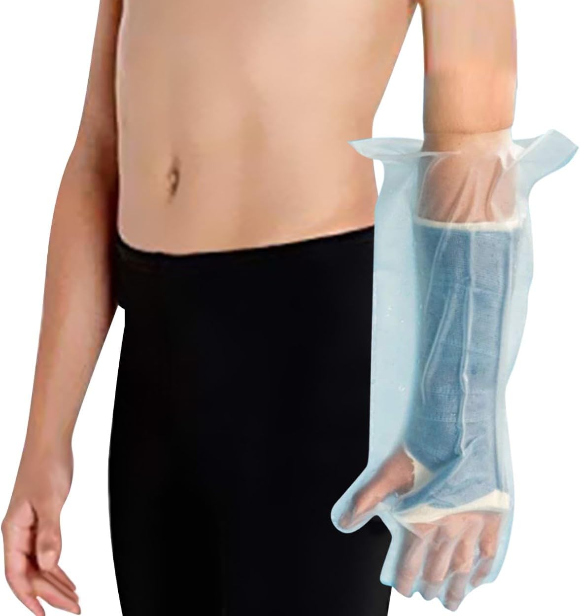 Arm Cast Protector - Waterproof, Reusable, Half Arm (A21) Covers Hand, Wrist & Forearm for Water Protection in Pool, Bath & Shower.