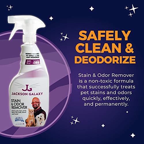 Jackson Galaxy: Stain & Odor Remover - Pet Urine Remover - 23 Oz Bottle - 2 Fill Tablets Included - Eliminates Pet Stains & Odors Quickly - Works On Multiple Surfaces - Non-Toxic Formula #TOP2