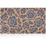 Fttoyoly Blue and White Floral Door Mat Decor, 18'x30' Oriental Indoor Outdoor Doormat for Front Door, Decorative Chinoiserie Vintage Style Welcome Mat