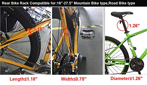 Dirza DIR1525 Rear Bike Rack Bicycle Cargo Rack Quick Release Adjustable Alloy Bicycle Carrier 115 Lbs Capacity Easy To Install Black thumb #5