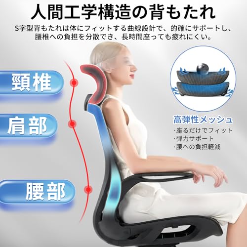 Seener オフィスチェア 全面メッシュ ハイバック