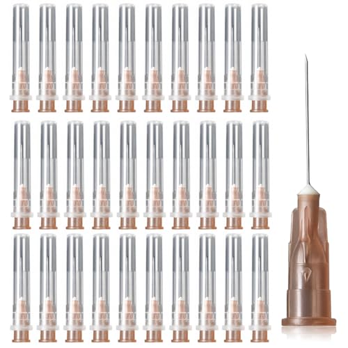 PYEUIFT tubi di erogazione in acciaio inox 26G 0,45x15mm, confezionati singolarmente, per industria, laboratori scientifici, casa, hobby, olio liquido, colla, ricariche(50 Pezzi