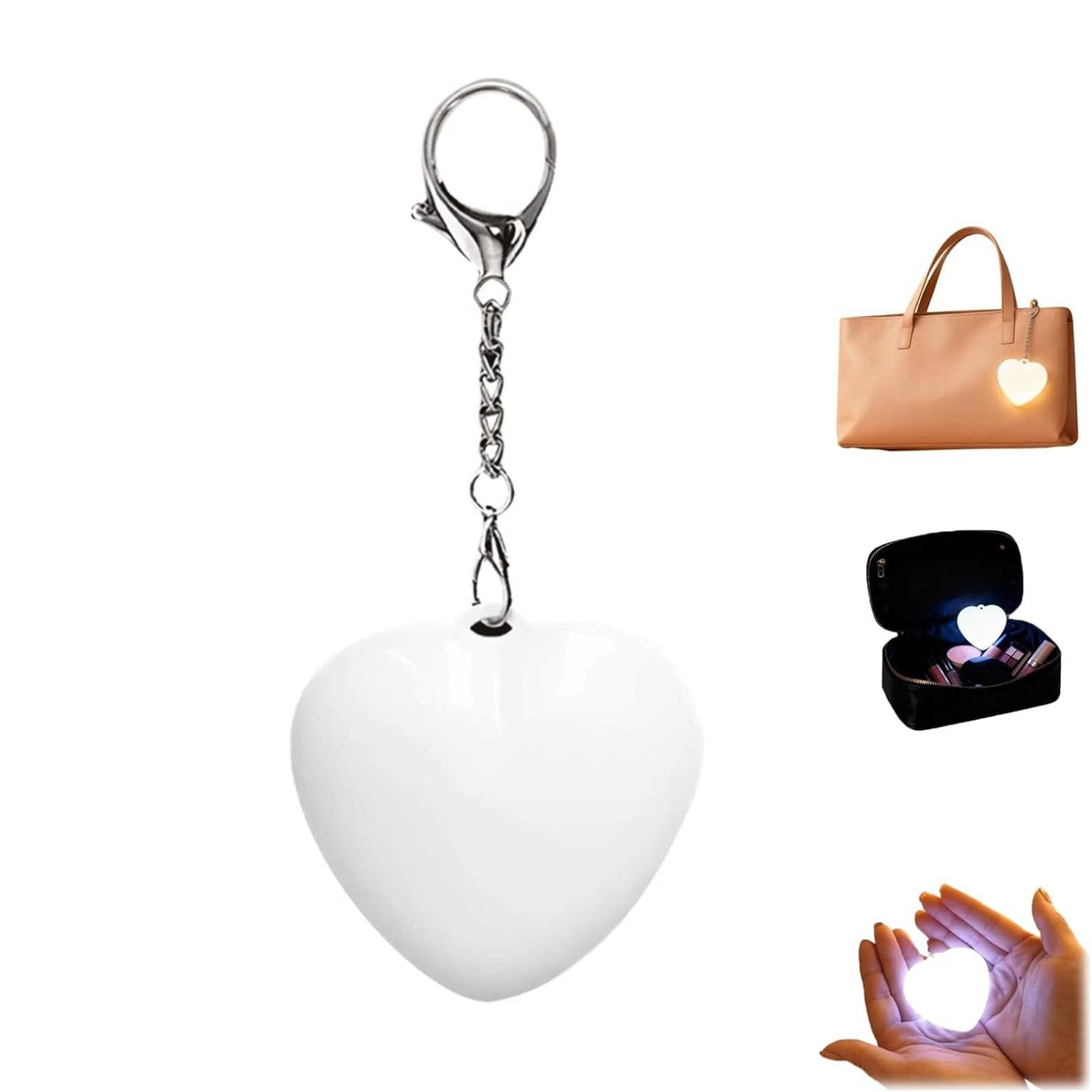 Purse Glow Heart Light, Purse Light Handbag Lights, Bag Lights for Handbag, Automatic Sensor Touch Activated Purse LED Lamp, Heart Shaped Hanging Night Lights for Women Ladies Girls (A)