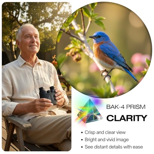 Image of Hontry Binoculars for Adults and Kids, 12x25 Compact Binoculars for Bird Watching, Travel, Concerts, Hunting and Crusie Ship