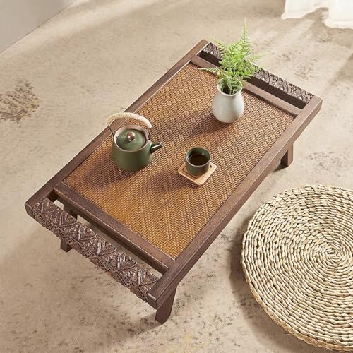 Table basse de rangement pliable en bois de noyer - 6