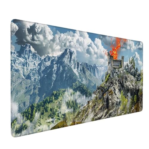 Zgcoyeo Alfombrilla Suave Gaming para Ratón, óptima rapidez y Control, Medidas 1000 x 500 x 3mm Grosor, Goma Antideslizante, Tela Texturizada de microtejidos, (Gris Paisaje) 1-L2