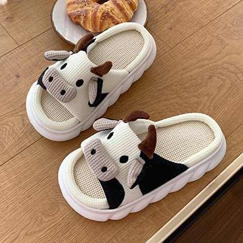 Slides em Nuvem para Mulheres,Chinelos de vaca de desenho animado confortável com padrão de onda e s
