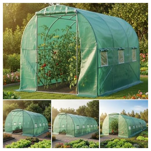 KELOFO Pflanzenabdeckungs-Stützrahmen, Folientunnel, Gartentunnel Unterstützung Gewächshaus Pfähle Gewächshaus-Reifen Pflanzentunnel für Gartenstoff, Gartenpfähle- 6 Stück 3 BRAST Gewächshaus Foliengewächshaus mit Stahlfundament 4 Größen 2x3m 3x4m 3x6m 3x8m Erdanker Gitternetzfolie 175g/m² schwere Qualität 200x300cm