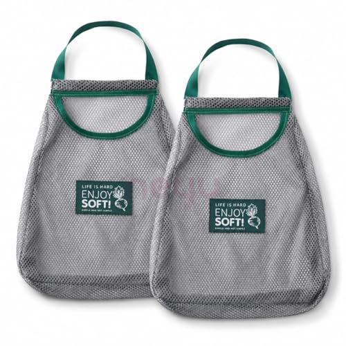 NEYU Mesh Hanging Storage Bag, Teal and Grey, Wall Mount Organize...