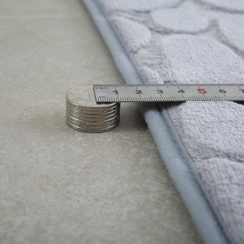 Nvzi 3-teiliges Toiletten-Set aus Flanell, mit Gänsestein, 3-teilig, weiche und bequeme Badematte mit WC-Deckelbezug, rutschfest, saugfähig, Karamellfarben, 2 Sets – Bild 5