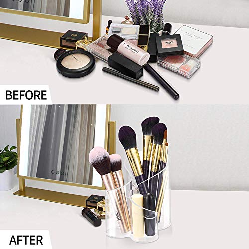 Image of Acrylic Cosmetic Organizer Makeup Brush Holder Acrylic Makeup Brush Nail Polish Lipstick Eyeliner Comb Beauty Storage Desk Rake Stand Organizer Transparent