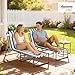Outsunny Folding Chaise Lounge Chair Set of 2, Patio Sun Tanning Chair, Outdoor Chaise Lounger with 4-Position Reclining Back, Breathable Mesh Seat for Beach, Poolside, Yard, Blue and White