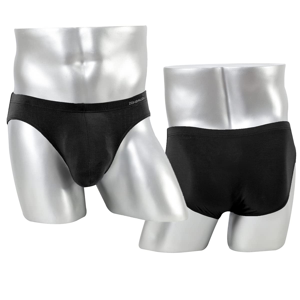 Herren Slips Slip Männer Herren Unterhosen Slip mit Beutel Sexy Slips für Männer Frontbeutel Bambus Schwarz Grau