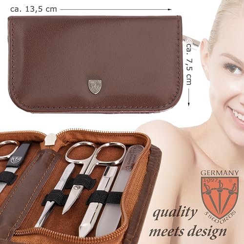 3 Swords Germany - brand quality 8 piece manicure pedicure grooming kit set for professional finger & toe nail care scissors clipper fashion leather case in gift box, Made by 3 Swords (6660) - Image 5