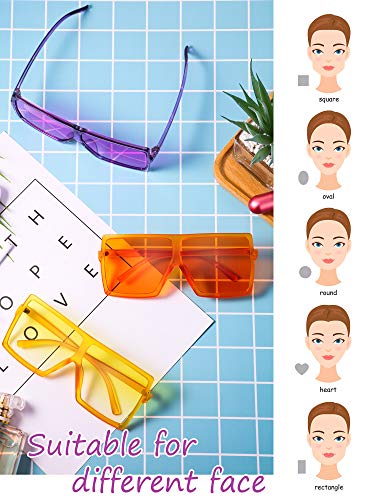 3 Piece Oversized Square Sunglasses Flat Top Fashion Shades Oversize Sunglasses4