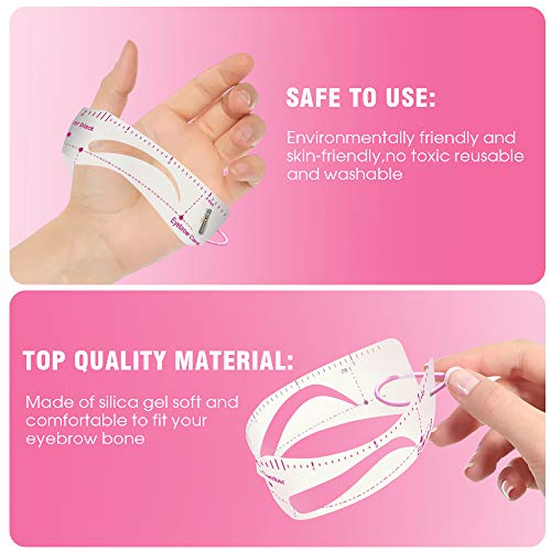 Eyebrow Stencils, 12PCS Eyebrow Shaper Kit, Reusable Eyebrow Template with Strap, Eyebrow Razor,3 Minutes Makeup Tools For A Variety of Face (black)
