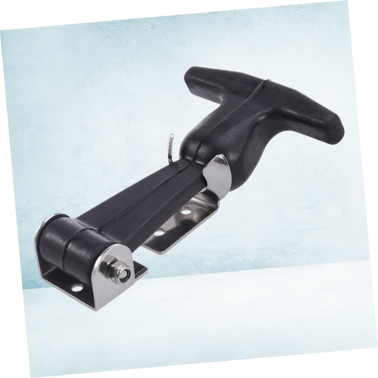 NUOBESTY 1pc Flexible T-Handle Draw Latch Tool Box Hasp for Trucks Coolers and Engineering Machines Stainless Steel Black Finish -Absorbing Design