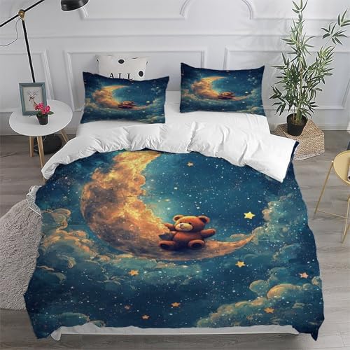 Ours en peluche housse de couette fermeture éclair parure microfbre king - 6