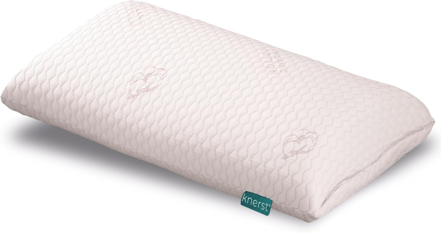 KNERST® Almohada Cervical Viscoelástica [Altura 6 cm] – Almohada Ergonómica para Dormir – Almohada Memory Foam para Cervicales y Cuello – Almohada Viscoelástica Transpirable – para Fundas 40x80 cm
