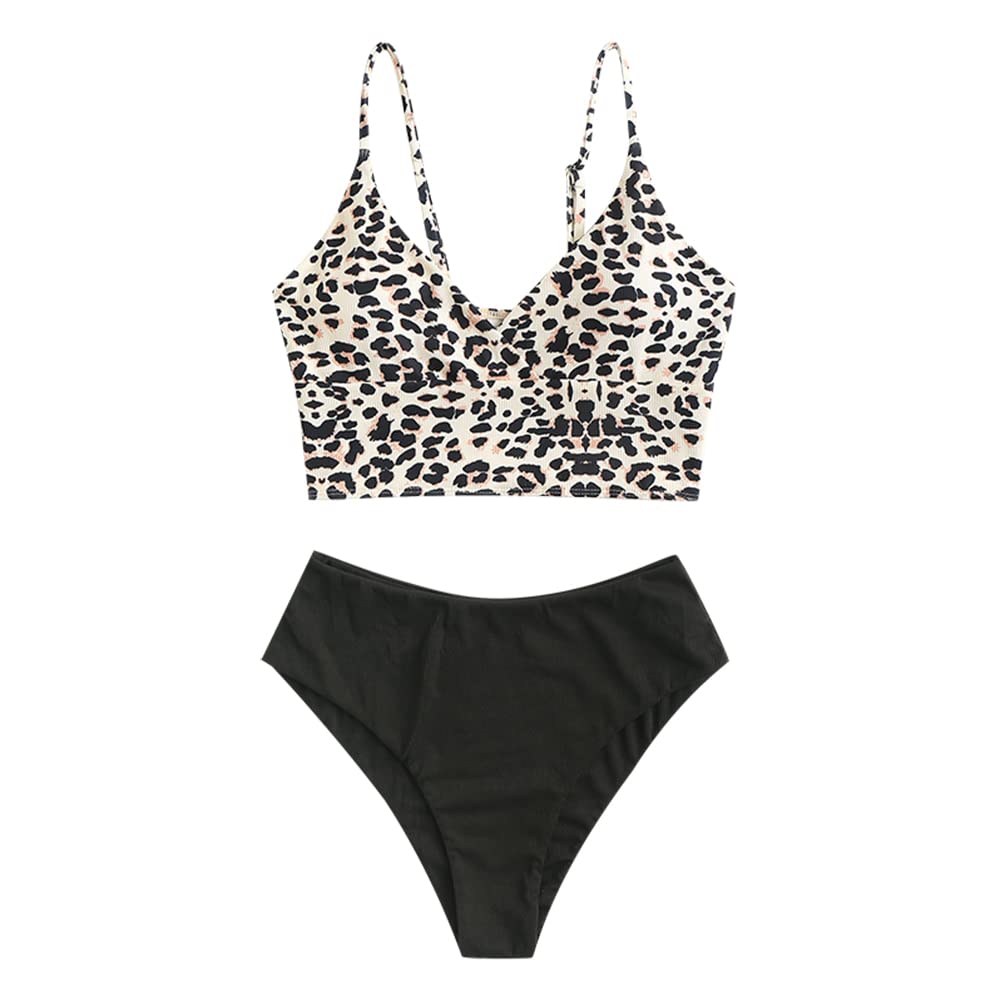 ZAFUL A coste Solido Camicia Chor Taglio A Gamba Alta Vita Tankini Set Imbottito Due Pezzi Costume Da Bagno Da Bagno Per Le Donne