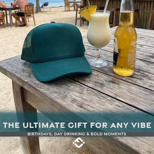 Image of Funky Junque Foam Trucker Hat, Trucker Hats for Women & Men - Blank Adjustable Snapback Mesh Back Baseball Cap