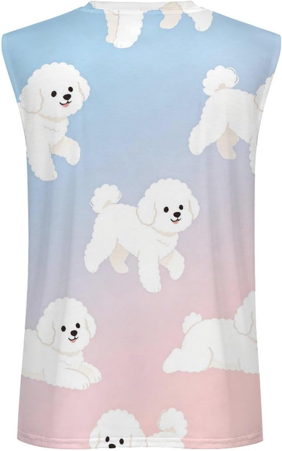 Bichon Frise Gradient Men's Sleeveless Shirt Small