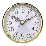 Orologio compatto ed elegante a testa rotonda con struttura in metallo, pendolo e cornice portafoto intarsiata che offre un preciso cronometraggio e valore decorativo (A)