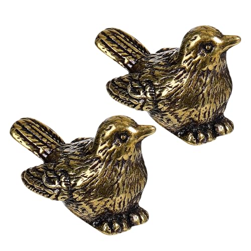 Decorazione flessibile: adatta come ornamento da scrivania a forma di , ornamenti da scrivania a forma di , accessorio per libreria o anche come decorazione vintage per cerniere di porte, soddisfacendo diverse esigenze di decorazione, decorazione in rame per sala da tè, statuina di passero in ottone