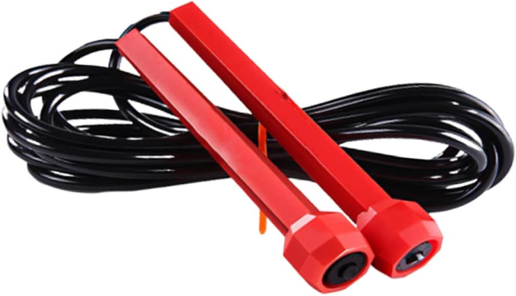 Wear Resistant Jump Rope with Slip Handles Lightweight Rotation Skipping Rope for Fitness Training Suitable for Adults and Red