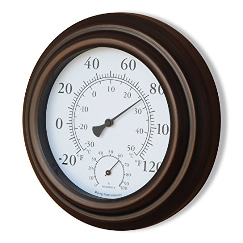 8" Metal Decorative Indoor / Outdoor Thermometer And Hygrometer (Bronze) #TOP2