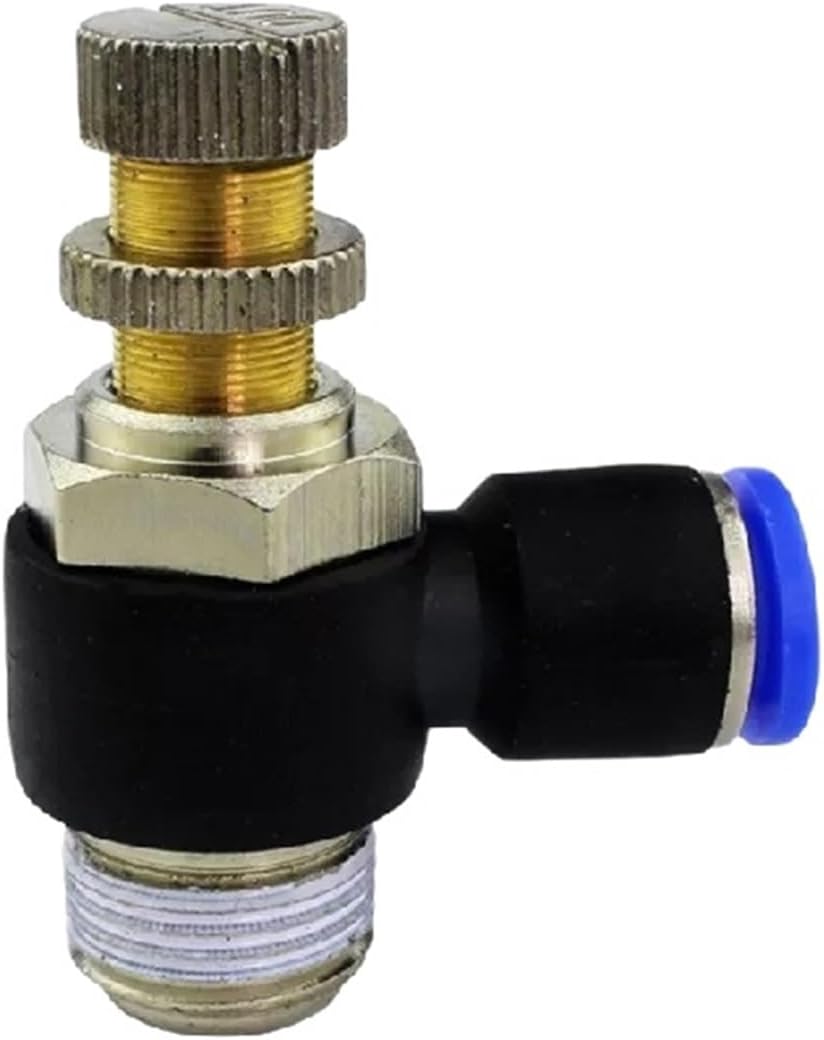 SL4 6 8 10 12 Exhaust Fast Connection Pneumatic Fitting -M5 1/8 1/4 3/8 1/2 Air Speed Regulating Valve Throttle Valve 10Pcs(SL4-M5)