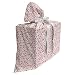 ABAKUHAUS Léopard Sac Cadeau pour Fête Prénatale, Imprimer la Peau des Animaux Exotiques, Pochette en Tissu Réutilisable de Fête avec 3 Rubans, 70 x 80 cm, Rose Chaud Taupe