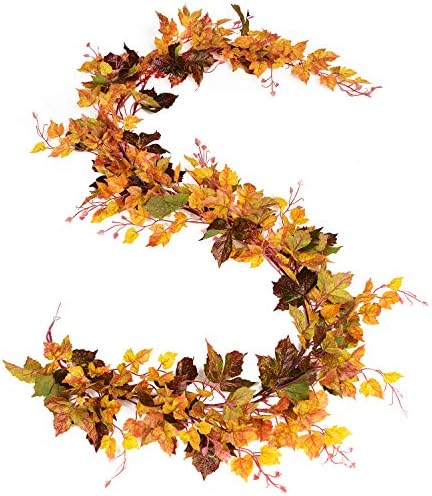 DearHouse 2 Pack Maple Leaf Vine Garland, 6.5 Ft/Piece Artificial...