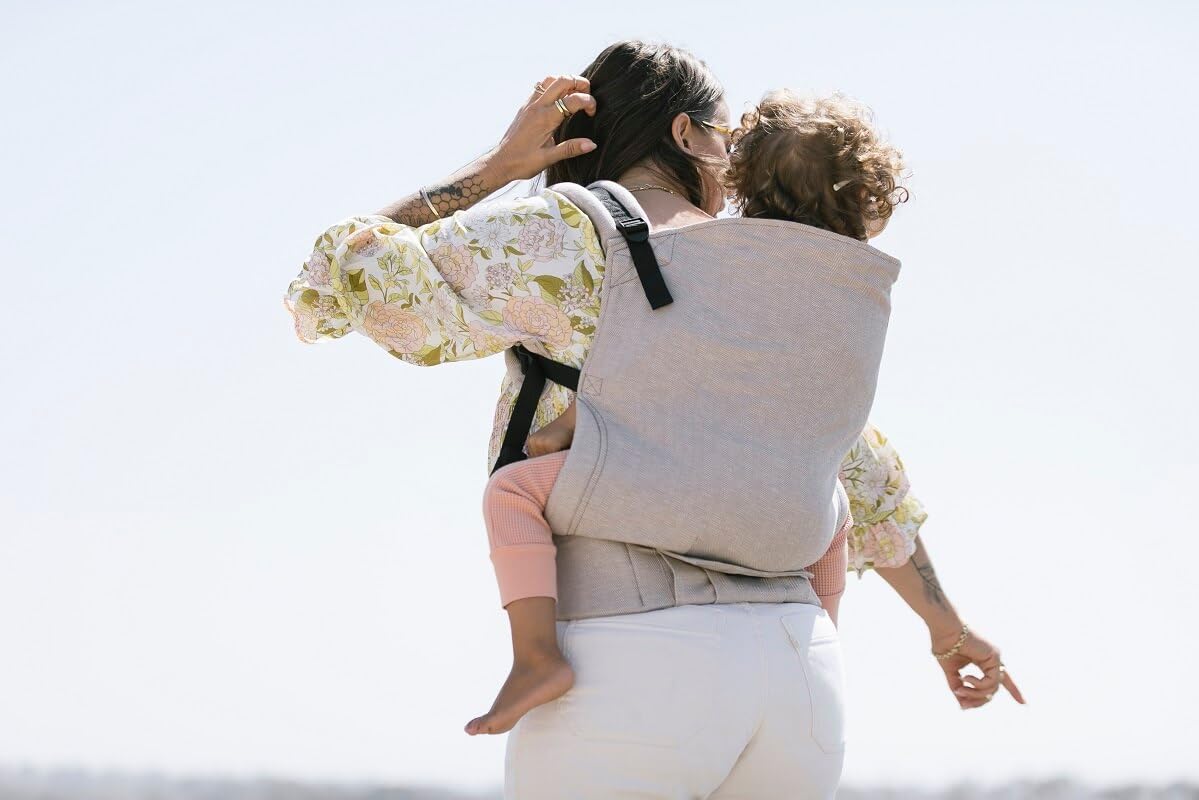 Tula Toddler Linen Baby Carrier for Toddlers, Ergonomic Toddler Carrier Belly Carrier Back Carrier, Sand - Image 3