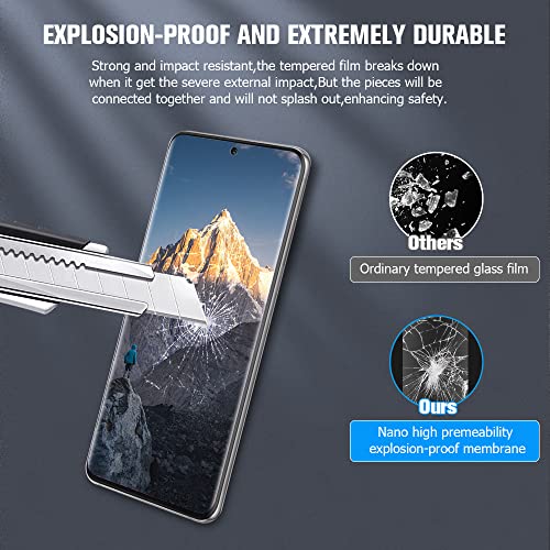 Letang [2+2Pack] Galaxy S20 Screen Protector Tempered Glass + Camera Lens Protector [9H Hardness][Compatible Fingerprint] 3D Curved Hd Clear Glass Film For Samsung Galaxy S20 (6.2") #TOP2