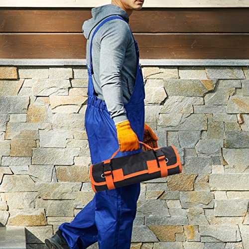 Yoofan Tool Roll Up Bag – 1680D Heavy Duty Roll Up Tool Bag Organizer With 6 Pockets, Tool Roll Organizer For Mechanic, Electrician, Hobbyist – Orange #TOP6