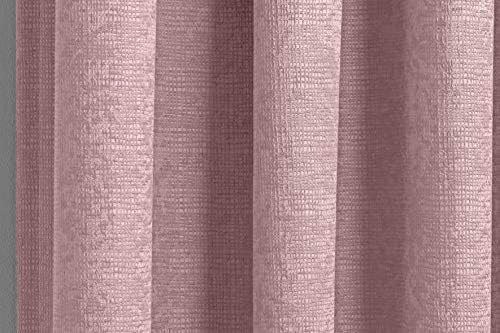 Enhanced Living Matrix Blush/Pink - Thermal, Blockout, Tape Top, Readymade Curtains with Embossed Texture (Blush/Pink, Width - 46" (117cm) x Drop - 72" (183cm))