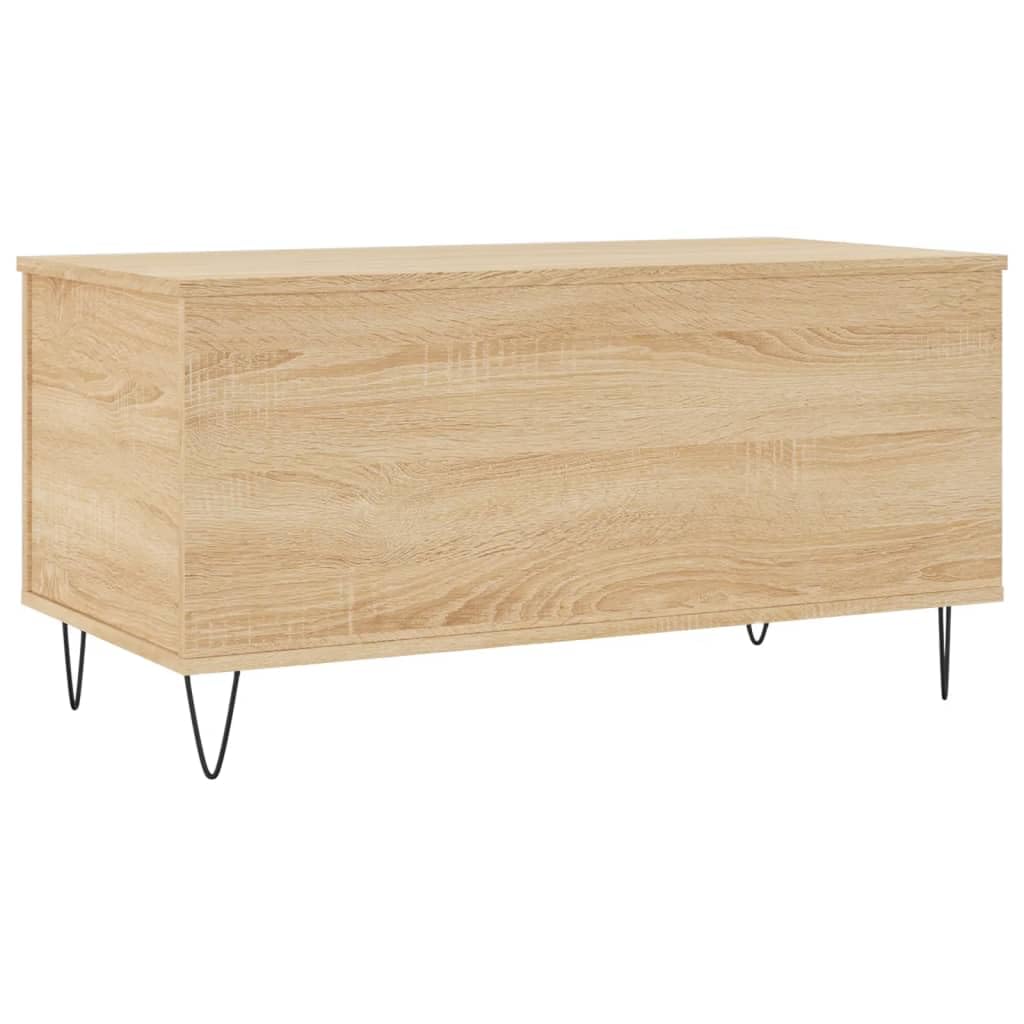 Homgoday Tavolino da caffè in rovere Sonoma, 90 x 44,5 x 45 cm, in legno ingegnerizzato, tavolino da tè per soggiorno, sala d'accoglienza degli ospiti, camera da letto e ufficio, mobili tipo 2