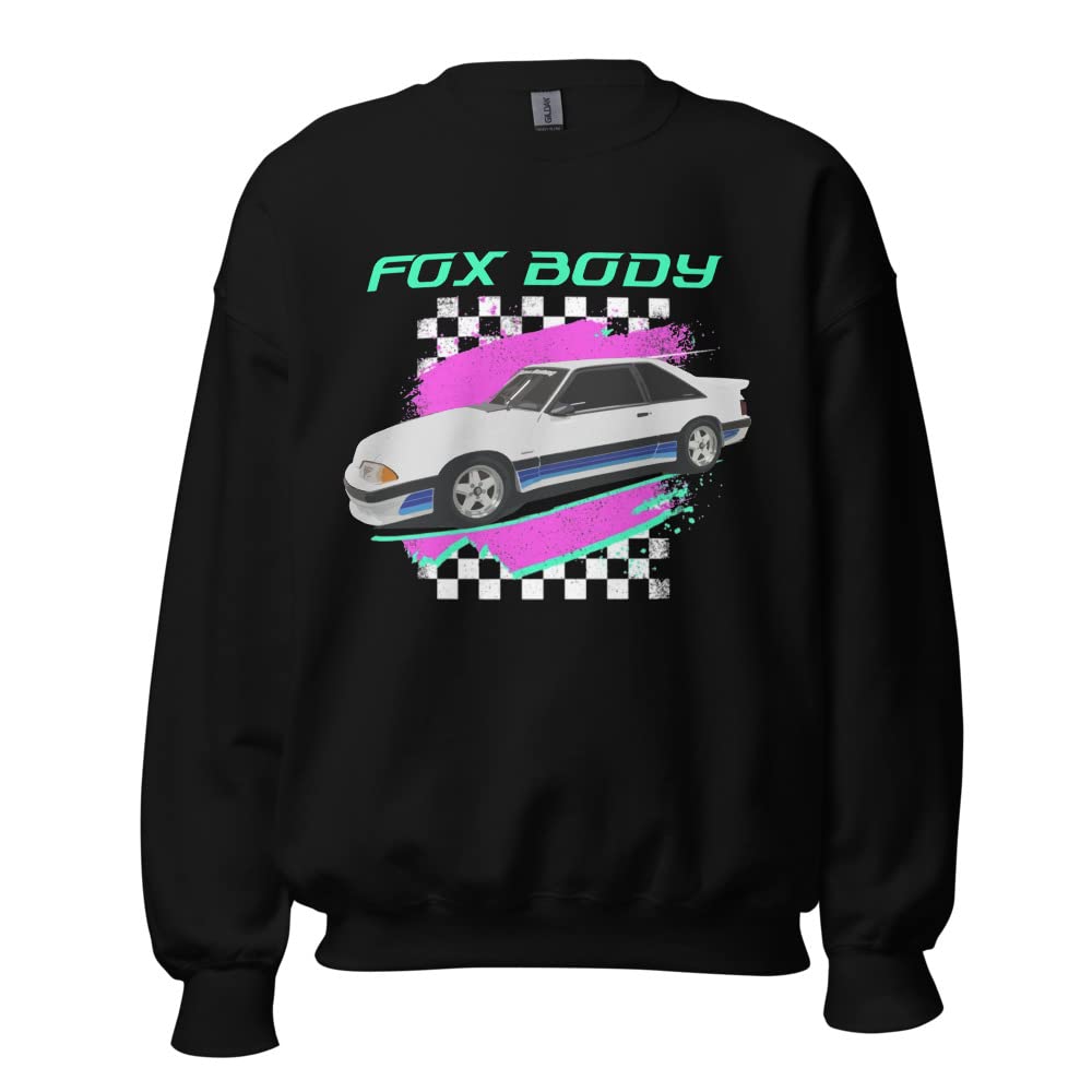 Old School Car Graphic 1988 Stang Fox Body 80s 90s estetyczna nostalgia bluza