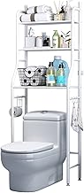 Over-The-Toilet Space Saver Bathroom Storage Rack, 3-Tier Toilet Shelf Free Standing Bathroom Organizer, Metal Shelves for Laundry Balcony
