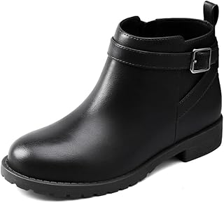HOMEHOT Girls Ankle Boots Suede Leather Side Zipper Low Heels short (toddler/littile kids)