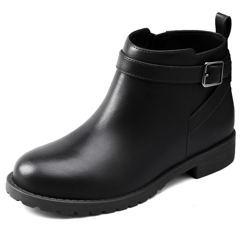 Girls Ankle Boots Suede Leather Side Zipper Low Heels short (toddler/littile kids)