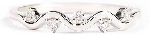 STORYJEWELLERY Wave Ring, 925 Sterling Silver Rings for Women, Fashion Stacking Pinky & Midi Rings, Unique Gifts for Her, Size 5