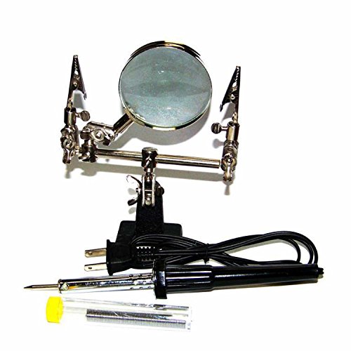 30w Soldering Iron And Helping Hand Magnifying Glass And Soldering Wire Tool Kit