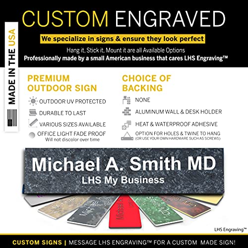 image for LHS My Business Engraved Door Signs for Office Personalized Mojave Pla