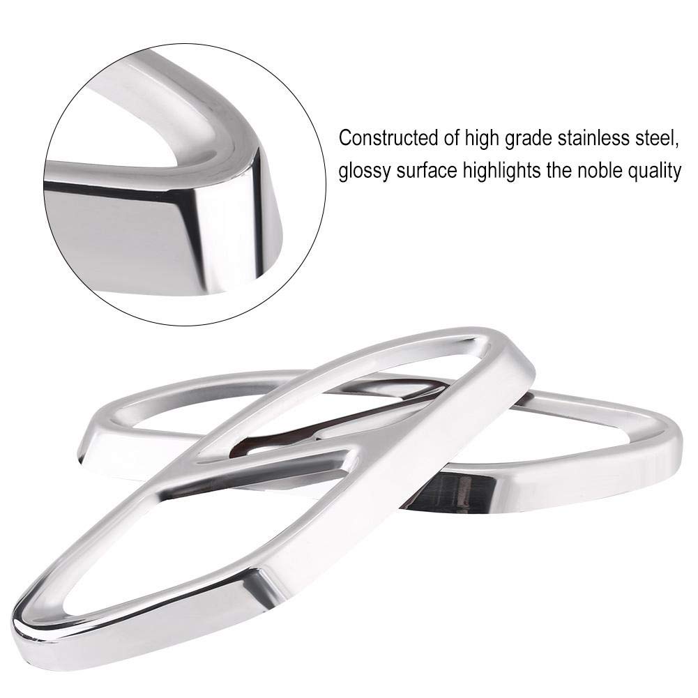 Delaman Terminale del Tubo di Scarico Trim Trim Argento per Mercedes Benz GLC C E-Class C207 Coupe 14-17 1 paio ferri circolari legno (Colore : Argento)